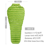 Ultra-Light Adult Outdoor Camping Down Sleeping Bag Nylon Mummy Three Season Goose Down Sleeping Bag