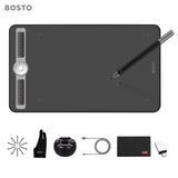 BOSTO T1060 10x6 Inch Digital Art Graphic Drawing Tablet Battery-free Stylus 8192 Levels Pressure 8 Express Keys Dial Controller