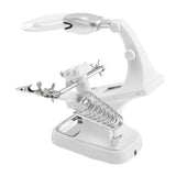 3X/4.5X Soldering Iron Magnifying Glass Third Hand Welding Magnifier Alligators Clip Holder Standing Style Repair Mgnifying Tool