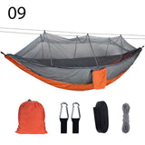 2 Person Portable Outdoor Camping Hammock with Mosquito Net High Strength Parachute Fabric Hanging Bed Hunting Sleeping Swing