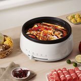 Split Type Multi-function Electric Hot Pot Household Electric Cooker Electric Skillet Hot Pot Pot 4-6 People Student MC-DY28P151
