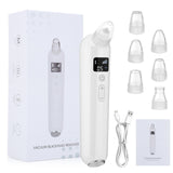 Electric Blackhead Removal Hot Compress Face Pore Cleaner Light Therapy Device Beauty Grease Pimple Black Dots Suction Remover