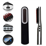 USB Wireless Charging Hair Straightener Portable Mini Ceramic Negative Ion Beard Comb