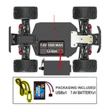 HS 184211 /18 Brushless RC Car With Several Batteries High Speed Truck 60km/h Off-Road 2.4G 4WD 7.4V 1500mAh Full Proportio Car