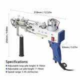 Electric Carpet Tufting Weaving Machine Flocking Device Industrial Embroidery Tool Cut-Pile Loop-Pile Knitting Equipment