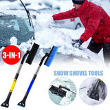 Car Snow Scrapper Auto Windshield Window Snow Cleaning Scraping Tool Winter Ice Scraper Shovel Snow Removal Brush 2 In 1