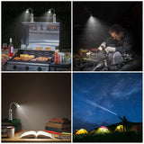 Rechargeable LED Flashlight Bendable Work Light Barbecue Light 3 Lighting Modes Zoom Waterproof Camping Light with Tail Magnet