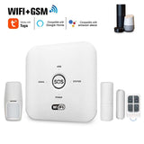 Tuya Smart Home WIFI GSM Security Alarm System PIR Remote Controlled 100-240V Alarm System Work With Alexa Google Home Assistant