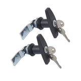 2pcs Anti-theft T-shape Handle Locks with Keys T Handle Garage Door Lock for Distribution Cabinet Caravan Trailer RV Toolbox
