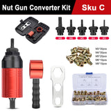 Rivet Nut Tool Set Riveting M3-M8 Cordless Rivet Drill Electric Adapter Insert Nut Tool Used In Manual And Electric Mode