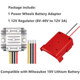 Battery Adapter Regulator For 18V Li-Ion Battery Power Source Converter Buck Converter For Power Wheels Adaptor 18V-12V 3A
