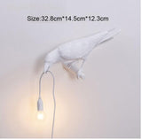 Bird Table Lamp Italian Seletti Bird Lamp Modern Resin Crow Desk Lamp for Living Room Bedroom Light Wall Sconce Home Art Decor