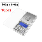 10Pcs High Precision Balance 500g 0.1g Electronic Weight Scale Digital Pocket Jewelry Diamond With Retail Box Backlight Kitchen