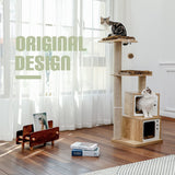 Cat Tree Play House Condo Cube Cave Platform Scratcher Post and Ball Toy  Cat Furniture