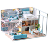CUTEBEE DIY Doll House Wooden Doll Houses Miniature Dollhouse Furniture Kit with LED Toys for Children Christmas Gift  L023