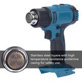 Cordless Handheld Hot Air Machine Lithium Rechargeable Heating Equipment Temperatures Adjustable Power Tool with 2 Nozzles