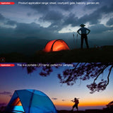 Reading LED Camping Lamp Waterproof High Efficiency Courtyard Portable Night Light USB Charging Clip On Balcony Rotatable Head