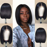 Women's short straight hair micro curly bobo head wig high temperature silk chemical fiber hair