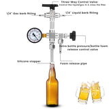 Beer Bottle Filler With Pressure Gauge Counter Pressure Filler Kit Stainless Steel Bottling Wand For Home Brewing Beer Bar Tools