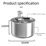 Stainless Steel Automatic Cats Fountain 2L Running Water Drinking For Cat Dog Pet Drinker Dispenser