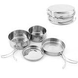 Outdoor Stainless-Steel Camping Cookware Set Camping Bowl Outdoor Bowl Pot Set Hiking Backpacking Cooking Picnic
