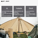 3F UL GEAR Outdoor ultralight 304 Stainless wood stove multipurpose camping tent heating stove outdoor survival