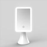 Led Makeup Mirror Touch Screen Mirror With Led Light Adjustable Light Desk Cosmetic Mirrors Flexible Rectangle Beauty Tools