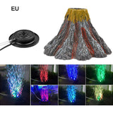 New Aquarium Volcano Ornament Light Night Kit Air Bubbler Desktop Decorations for Fish Tank Aquarium Bubbler Gift with LED Light