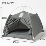 Pet Tent Cave Bed For Cat Small Dog Portable Teepee With Mat Puppy kitten Kennels House Cotton Linen Detachable Pet products
