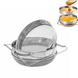 Double-Deck Stainless Steel Honey Strainer Double Screen Sieve Stainless Steel Beekeeping Equipment Filter Durable Settling Tank