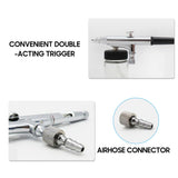 Airbrush Gun Gravity and Siphon Feed Airbrush 0.3mm Nozzle 22cc &amp; 7cc Cups for Cake Decorating Model Painting