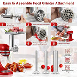 1 Set Metal Food Grinder Attachment for KitchenAid Stand Mixers, Meat Grinder Attachment Included