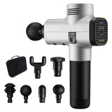 Lcd Massage Gun Phoenix a2 Silver Body Massager Electric 4 Heads Pistol Massager Phoenix MG47211