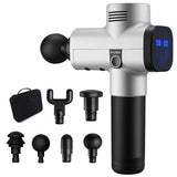 Lcd Massage Gun Phoenix a2 Silver Body Massager Electric 6 Heads Pistol Massager Phoenix MG49127