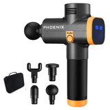 Massage Pistol Lcd Massage Gun Phoenix A2 Silver Body Massager Electric 4 Heads Gun Massager MG57127