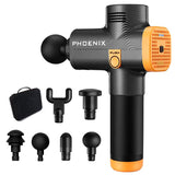 Lcd Massage Gun Phoenix a2 Silver Body Massager Electric 6 Heads Pistol Massager Phoenix MG49127