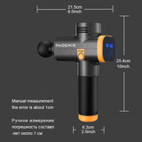 Lcd Massage Gun Phoenix a2 Silver Body Massager Electric 6 Heads Pistol Massager Phoenix MG49127
