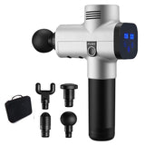 Massage Pistol Lcd Massage Gun Phoenix A2 Silver Body Massager Electric 4 Heads Gun Massager MG57127
