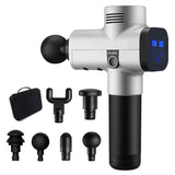 Lcd Massage Gun Phoenix a2 Silver Body Massager Electric 4 Heads Pistol Massager Phoenix MG47211