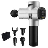 Lcd Massage Gun Phoenix a2 Silver Body Massager Electric 4 Heads Pistol Massager Phoenix MG47211