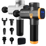 Lcd Massage Gun Phoenix a2 Silver Body Massager Electric 6 Heads Pistol Massager Phoenix MG49127